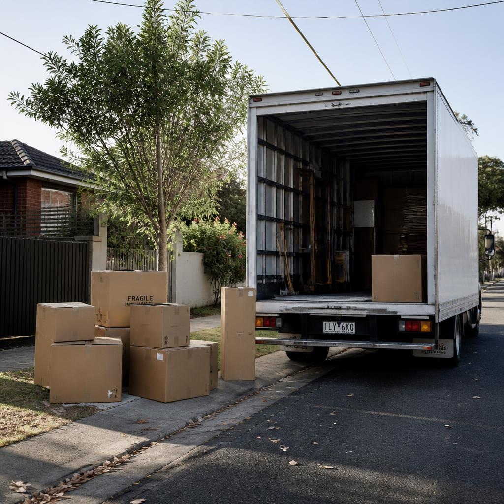 The Local Moving team beside their truck